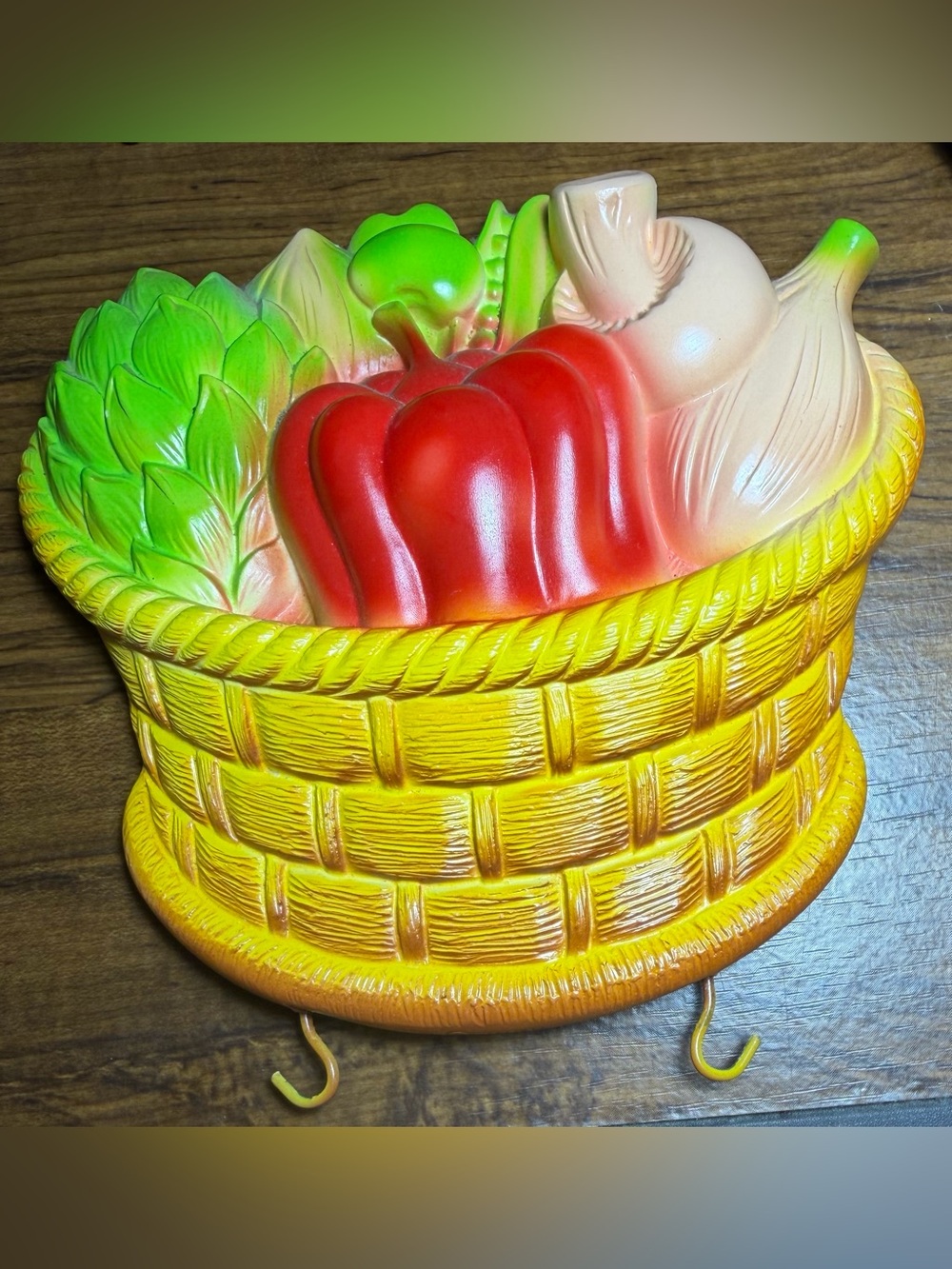 Vintage 1979 Miller Studio Chalkware Vegetable Basket Wall Plaque